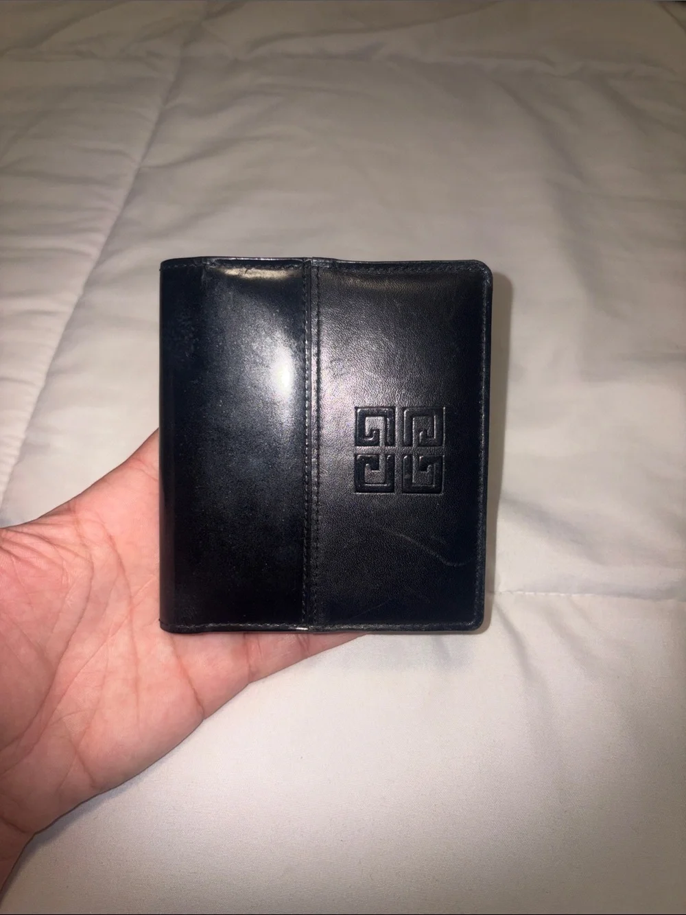 Givenchy Black Leather Bifold Card & Coin Holder